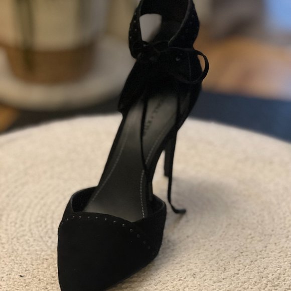 sz 7 Kendall + Kylie ankle strap black suede pumps - Picture 7 of 10